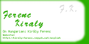 ferenc kiraly business card